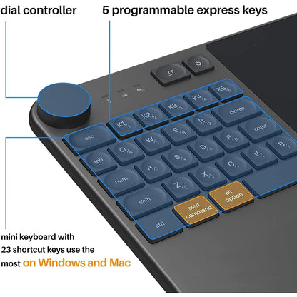 Wireless Graphics Tablet with Free Pen Support Android MacOS.