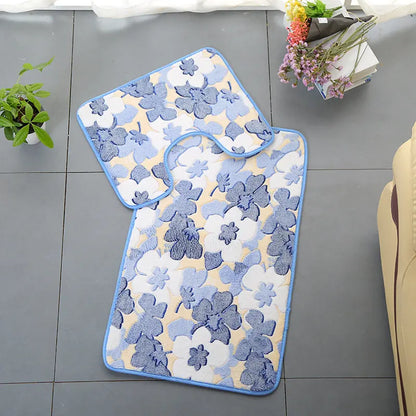 Simple Toilet mat bathroom mat set.