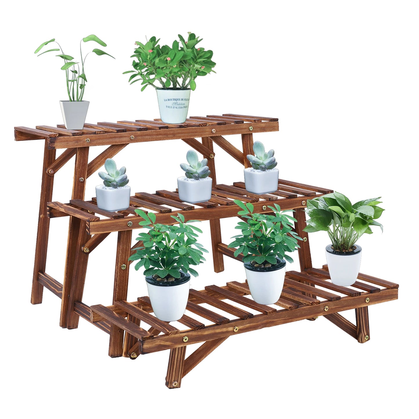 3 Tier Wood Shelf Plant Stand.