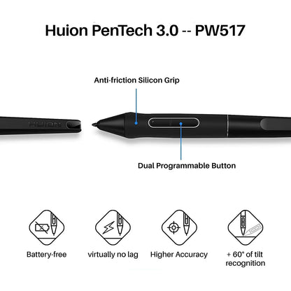 Wireless Graphics Tablet with Free Pen Support Android MacOS.