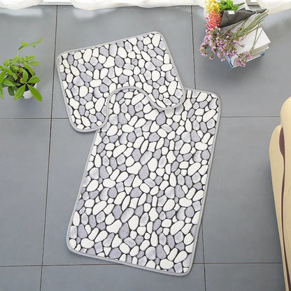 Simple Toilet mat bathroom mat set.