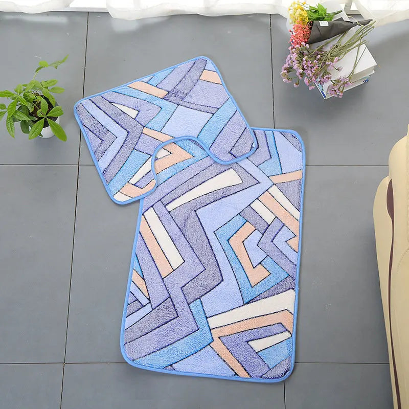 Simple Toilet mat bathroom mat set.