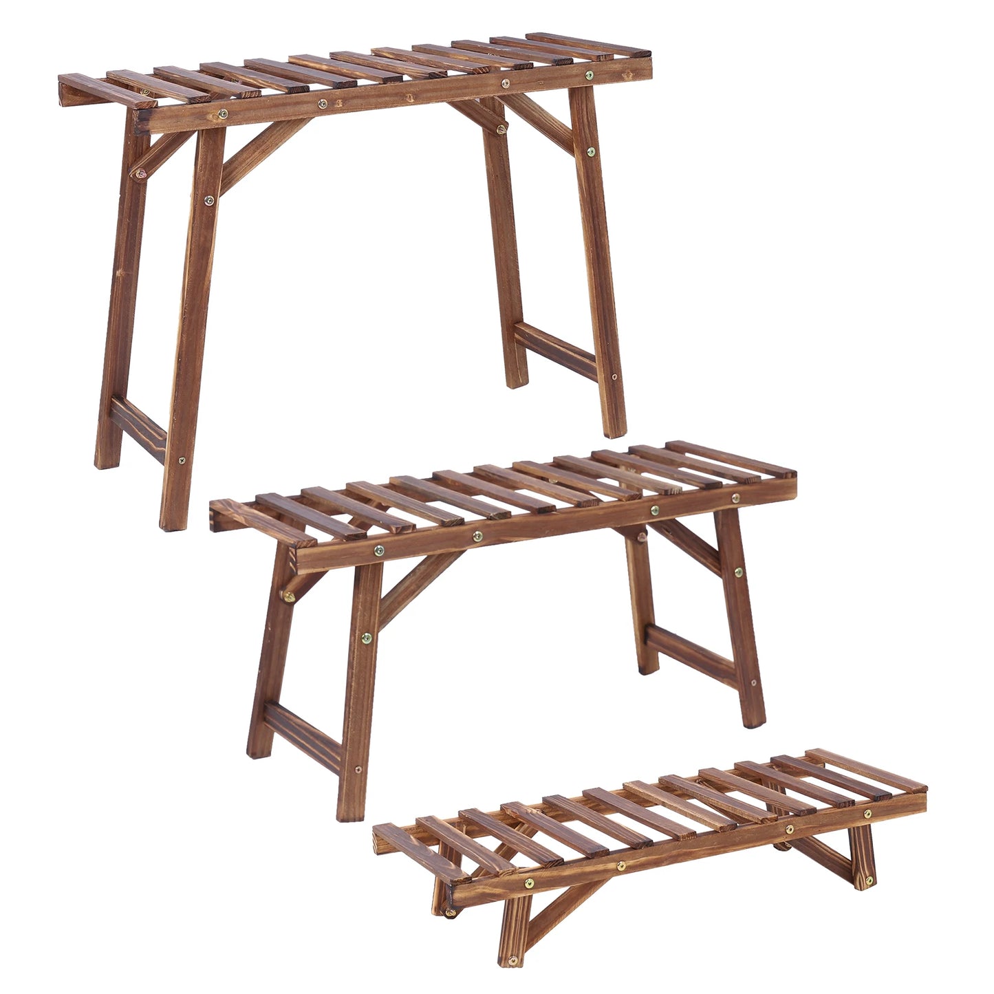 3 Tier Wood Shelf Plant Stand.