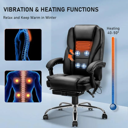 Ergonomic Office Chair with Heat and Massage