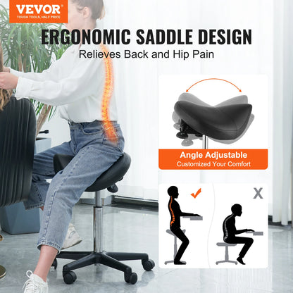 VEVOR Ergonomic Saddle Stool Rotation.