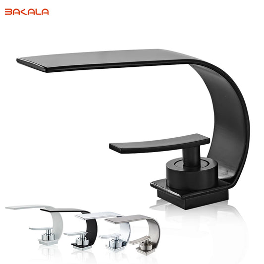 Curve Single Handle Hot and Cold-Water Faucet.