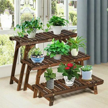 3 Tier Wood Shelf Plant Stand.