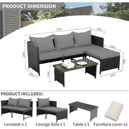 3-Piece Outdoor Furniture Set .