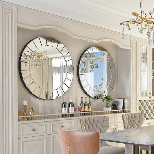 31.5" Circle Large Round Decorative Mirrors .