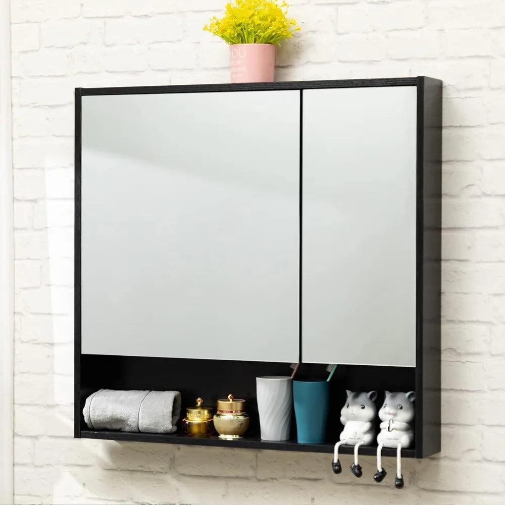 Medicine Cabinet with Mirror and Shelves.