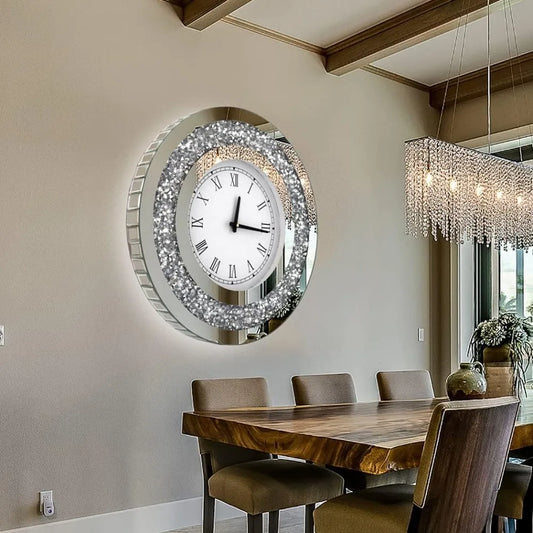 Diamond Mirror Large Wall Clock for Wall Decoration.