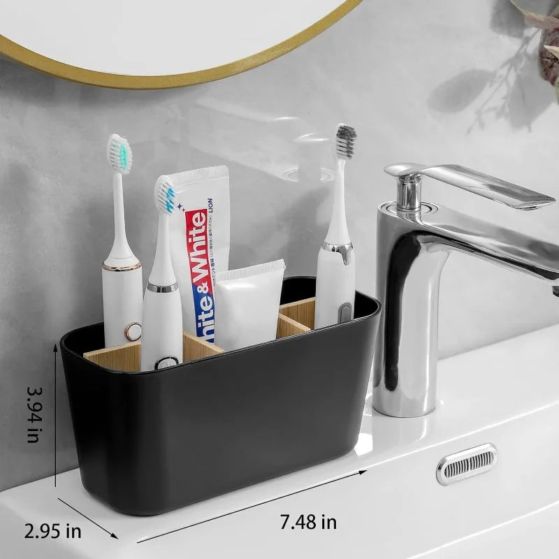 Toothbrush Holders for Bathrooms- Black.