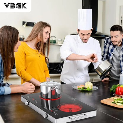 Electric Cooktop,110V 2400W Electric Stove Top Kids Lock & Timer, LED touch control