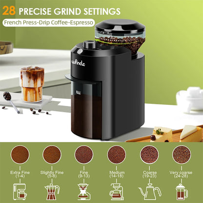 Conical Coffee Bean Grinding with 28 Precise Grind.