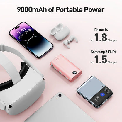 Large Capacity Mobile Power Bank with Fast Charging Cable.