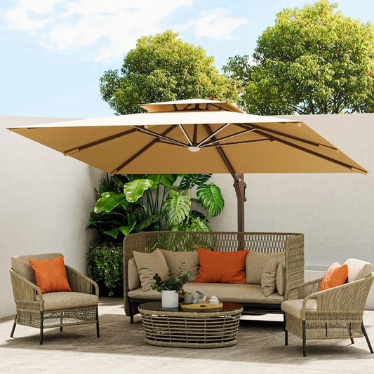 Beige Large Umbrella for outside.